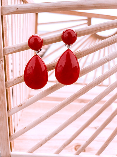 BOUCLES PENDANTES CUBA ROUGE