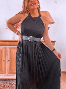 CEINTURE NOIRE BOUCLE ARGENT