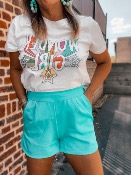 SHORT TURQUOISE RAPHY