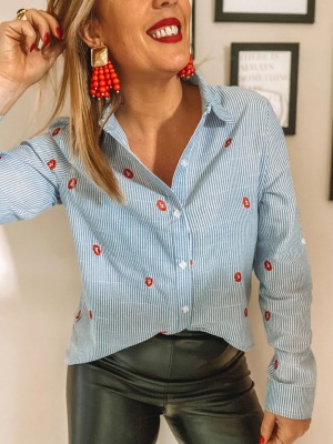 CHEMISE LIPSTICK BLEUE JEAN