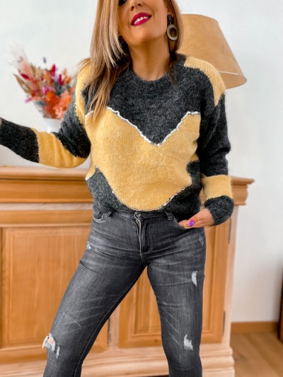 PULL MOON SEQUINS ARGENT