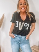 T SHIRT LOVE PAILLETTES