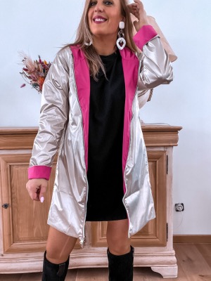 PARKA GOLDIE REVERSIBLE FRAMBOISE