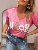 T SHIRT ROCK PAILLETTES