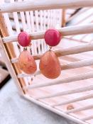 BOUCLES PENDANTES CUBA ORANGE MARBRÉES