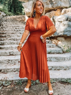 ROBE PAILLETTES LUCIA TERRACOTTA