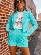 SHORT TURQUOISE RAPHY