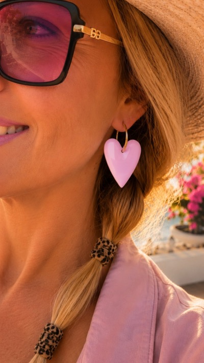 BOUCLES PHILIPPINE COEUR VIOLETTE
