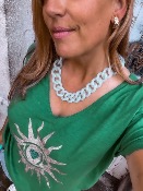 COLLIER MAILLONS VERT PASTEL
