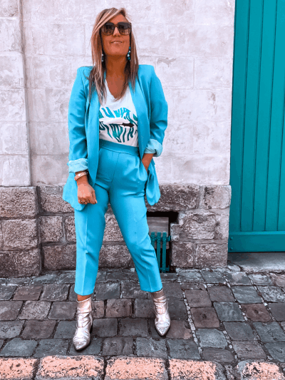 PANTALON MYA BLEU TURQUOISE