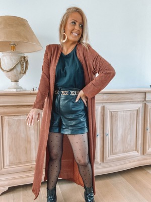 GILET GLITTER MARRON