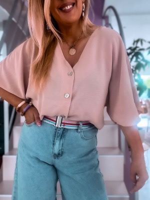 BLOUSE BOA VIEUX ROSE