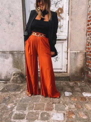 PANTALON PALAZZO TERRACOTTA