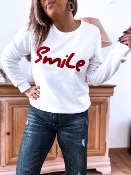 PULL SWEAT BLANC SMILE