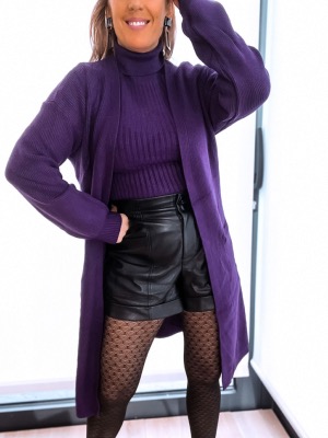 GILET LONG SAVY VIOLET