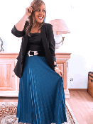 JUPE LONGUE PAILLETTES LUISA BLEU ROI