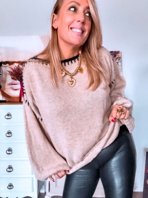 PULL MAILLE LIVIA TAUPE