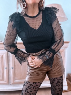 PULL DENTELLE YONA NOIR
