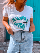 T SHIRT  KISS TURQUOISE