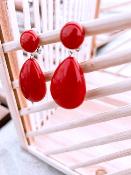 BOUCLES PENDANTES CUBA ROUGE