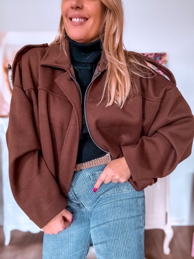 MANTEAU BOXY CHOCO