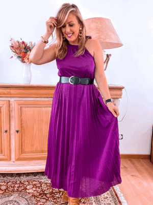 ROBE PAILLETTES ELVI VIOLETTE