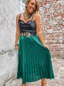 JUPE LONGUE PAILLETTES LUISA EMERAUDE