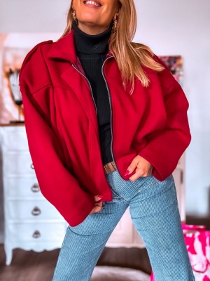 MANTEAU BOXY BORDEAUX