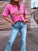 T SHIRT RETRO CLUB ROSE
