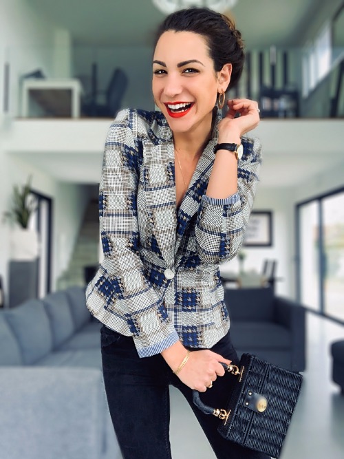 blazer carreaux trendy à petit prix