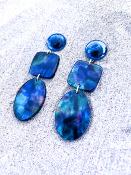BOUCLES LONGUES SOPHIE BLEU MARBRÉES