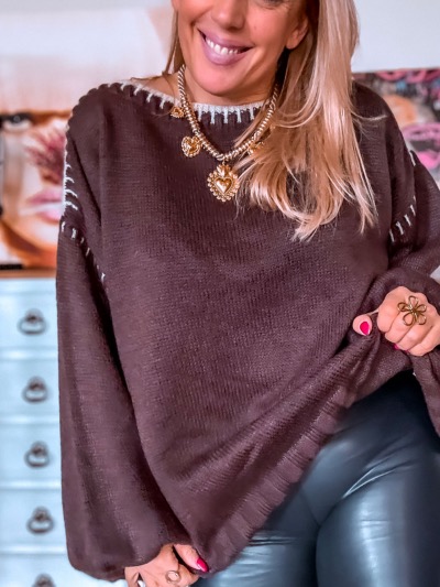 PULL MAILLE LIVIA CHOCOLAT
