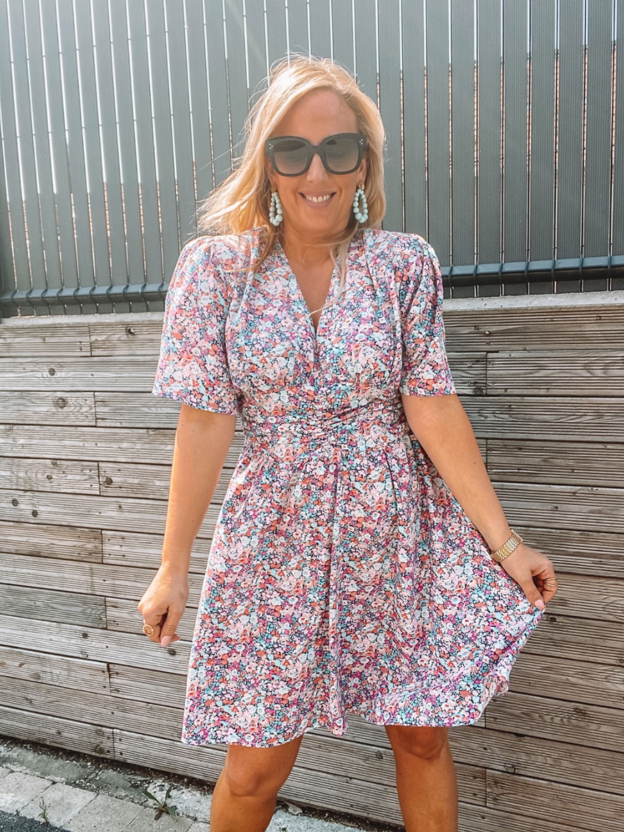 Robe Manches Courtes Imprim?� Liberty Rue Des Abbesses| SAORI Boutique