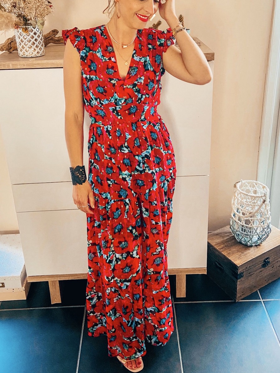 Robe longue coquelicot Clearance