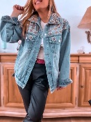 VESTE JEAN FLOWERS