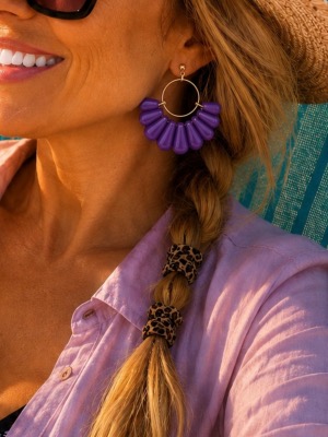 BOUCLES PHILIPPINE COQUILLE VIOLETTES