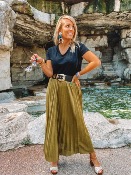 JUPE LONGUE PAILLETTES LUISA OLIVE