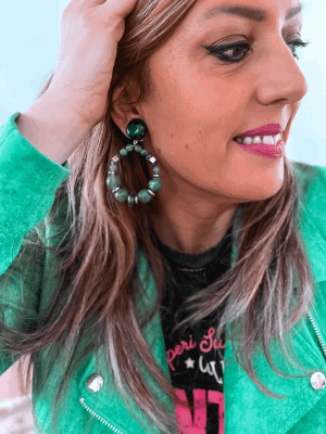 BOUCLES BASTILLE VERTES  OR FRANCINE BRAMLI