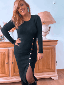 ROBE FOURREAU ANGIE NOIRE