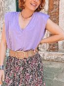 TOP EPAULETTES LILAS
