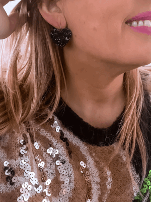 BOUCLES  BEATRIZ BLACK GLITTER