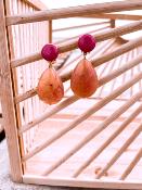 BOUCLES PENDANTES CUBA ORANGE MARBRÉES