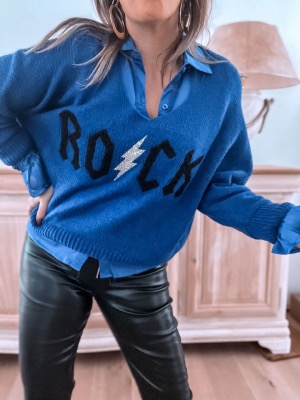 PULL ROCK GLITTER BLUE