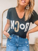 T SHIRT ROCK PAILLETTES