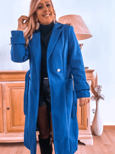 MANTEAU LONG GIANNI BLUE