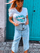 T SHIRT  KISS TURQUOISE