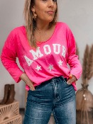 T SHIRT AMOUR FUSHIA