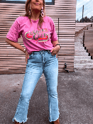 T SHIRT RETRO CLUB ROSE