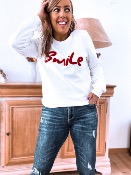 PULL SWEAT BLANC SMILE