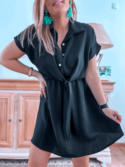ROBE CHEMISE LYNE NOIRE